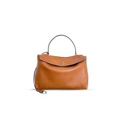 BALENCIAGA WOMEN'S RODEO HANDBAG LARGE IN TAN COWBOY 7897442KBWZ9862 (39.8*29.9*12.9cm)